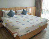 Set di biancheria da letto con coperte terapeutiche a strisce colorate