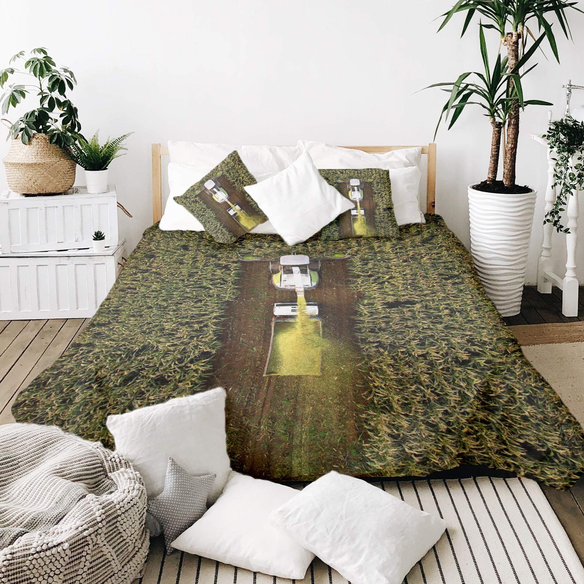Set di biancheria da letto con coperta terapeutica Campo verde