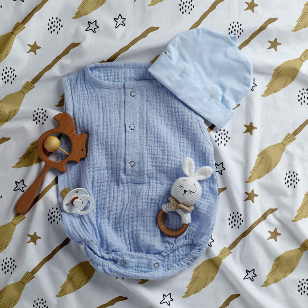 Set di biancheria da letto con coperte terapeutiche bianco con scopa di Harry