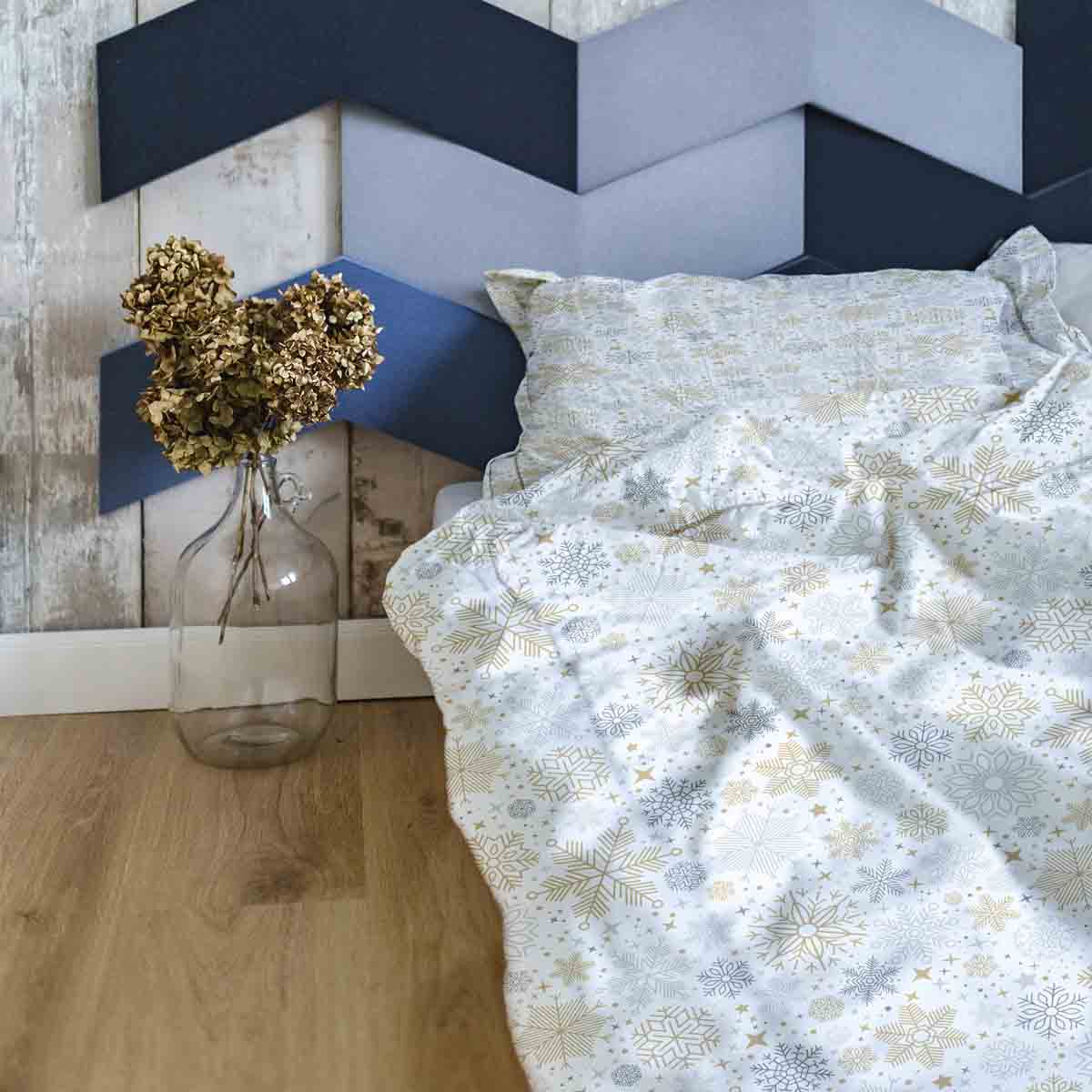 Set di biancheria da letto con coperta terapeutica, tempesta di neve chiara