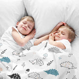 Set di biancheria da letto con coperta terapeutica bianca con riccio