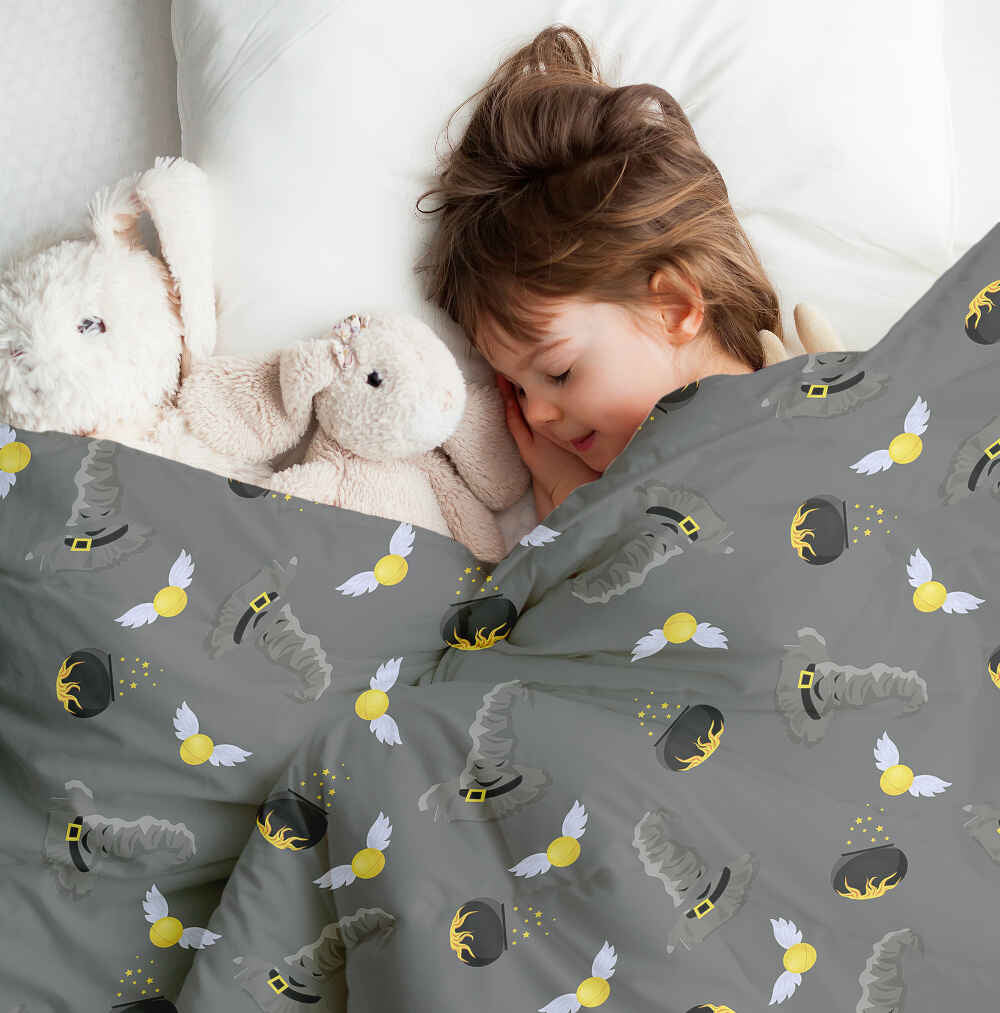 Set di biancheria da letto con coperta terapeutica grigia Zauberhut