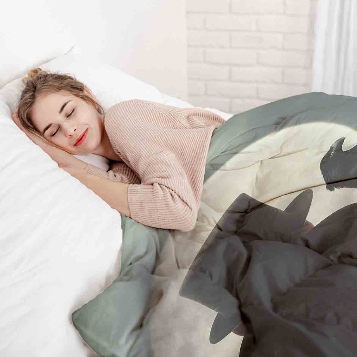 Set di biancheria da letto con coperta terapeutica Uomo nella luce della luna