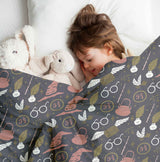 Set di biancheria da letto con coperta terapeutica nero magia