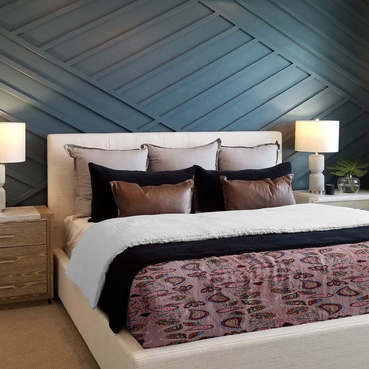 Set di biancheria da letto con coperta terapeutica Mandala rosa