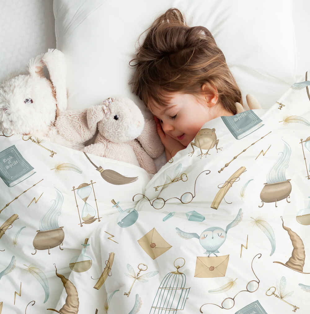 Set di biancheria da letto con coperta terapeutica bianca cose magiche