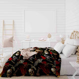 Set di biancheria da letto con coperta terapeutica Halloween Scheletro