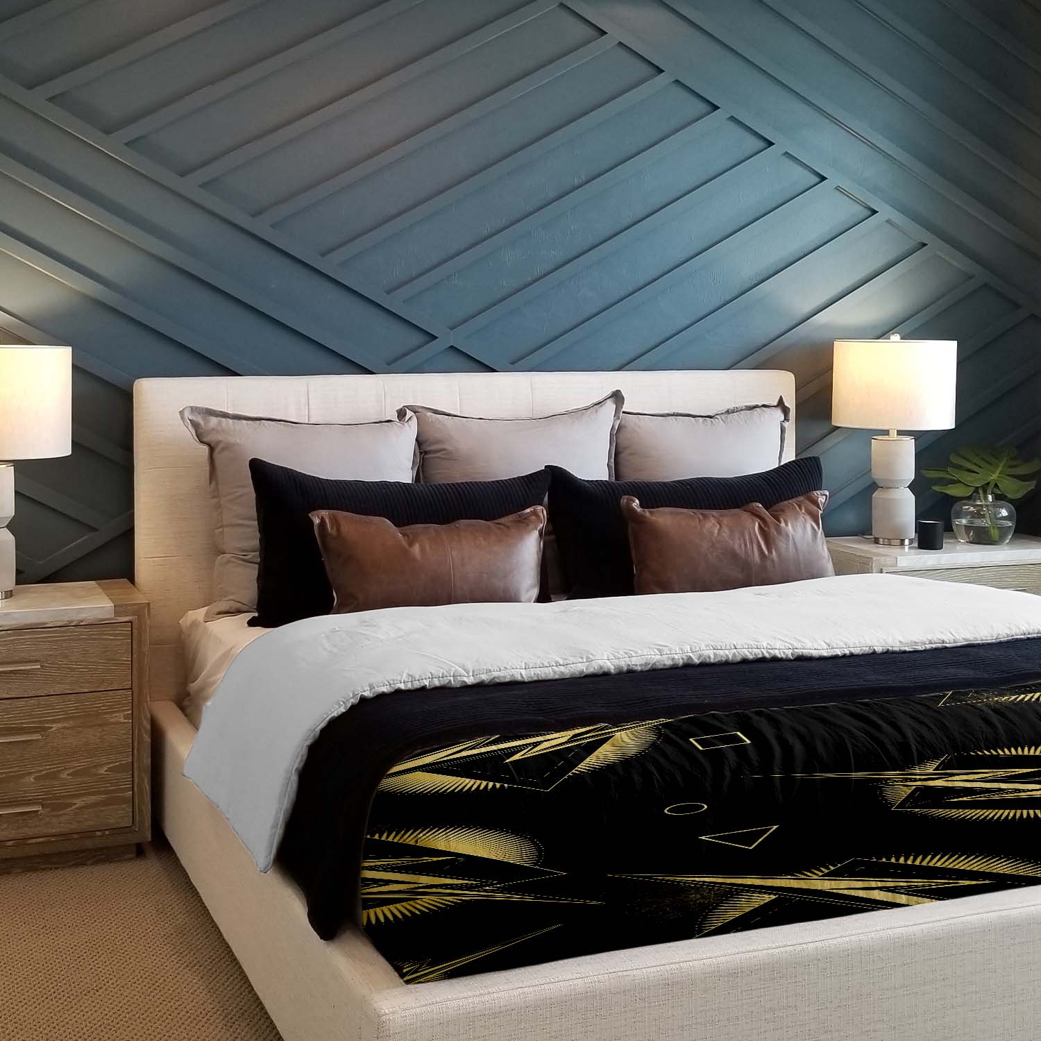 Set di biancheria da letto con coperta terapeutica lampo gialla