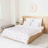 Set di biancheria da letto con coperte terapeutiche bianco con delicate rose