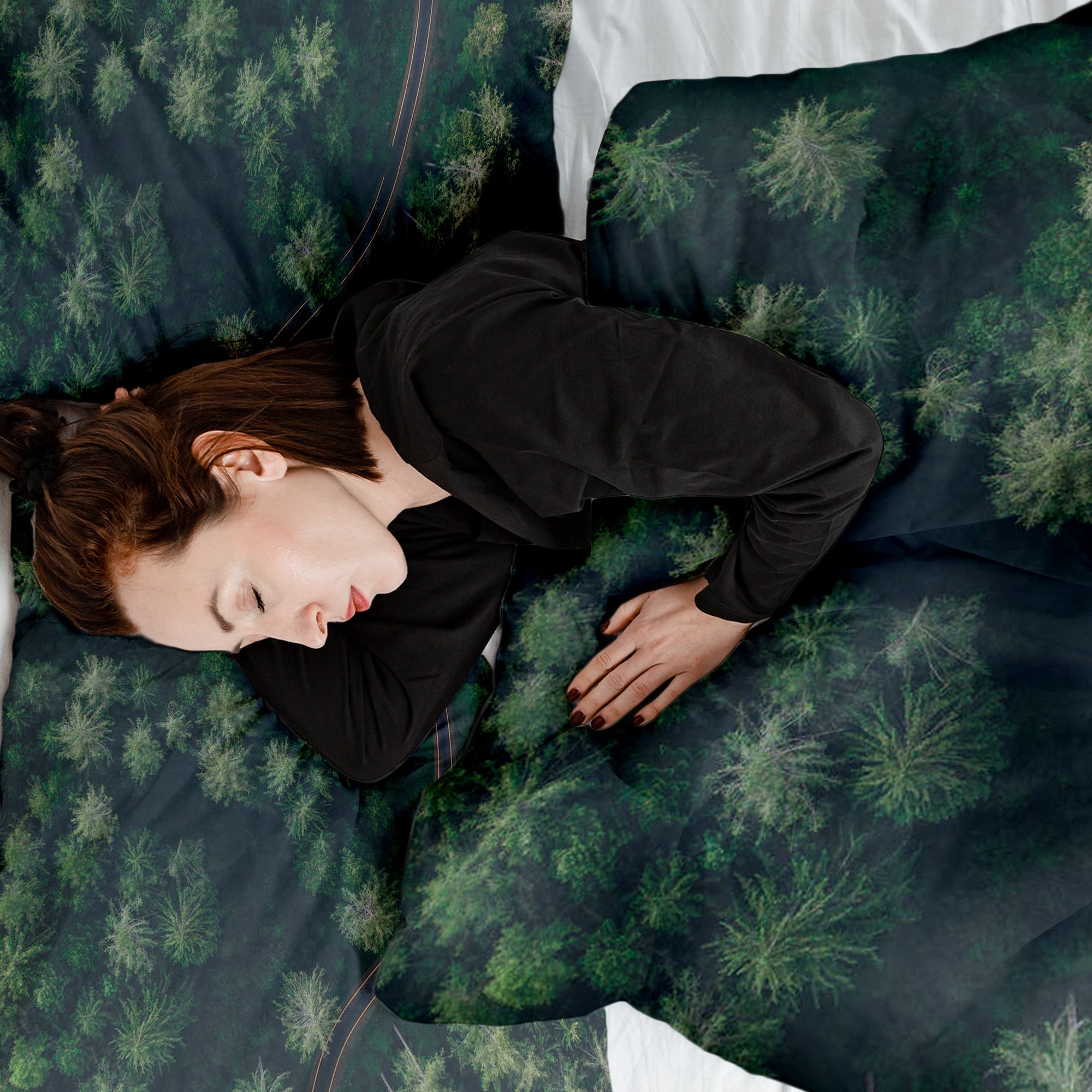 Set di biancheria da letto con coperta terapeutica Strada nel bosco