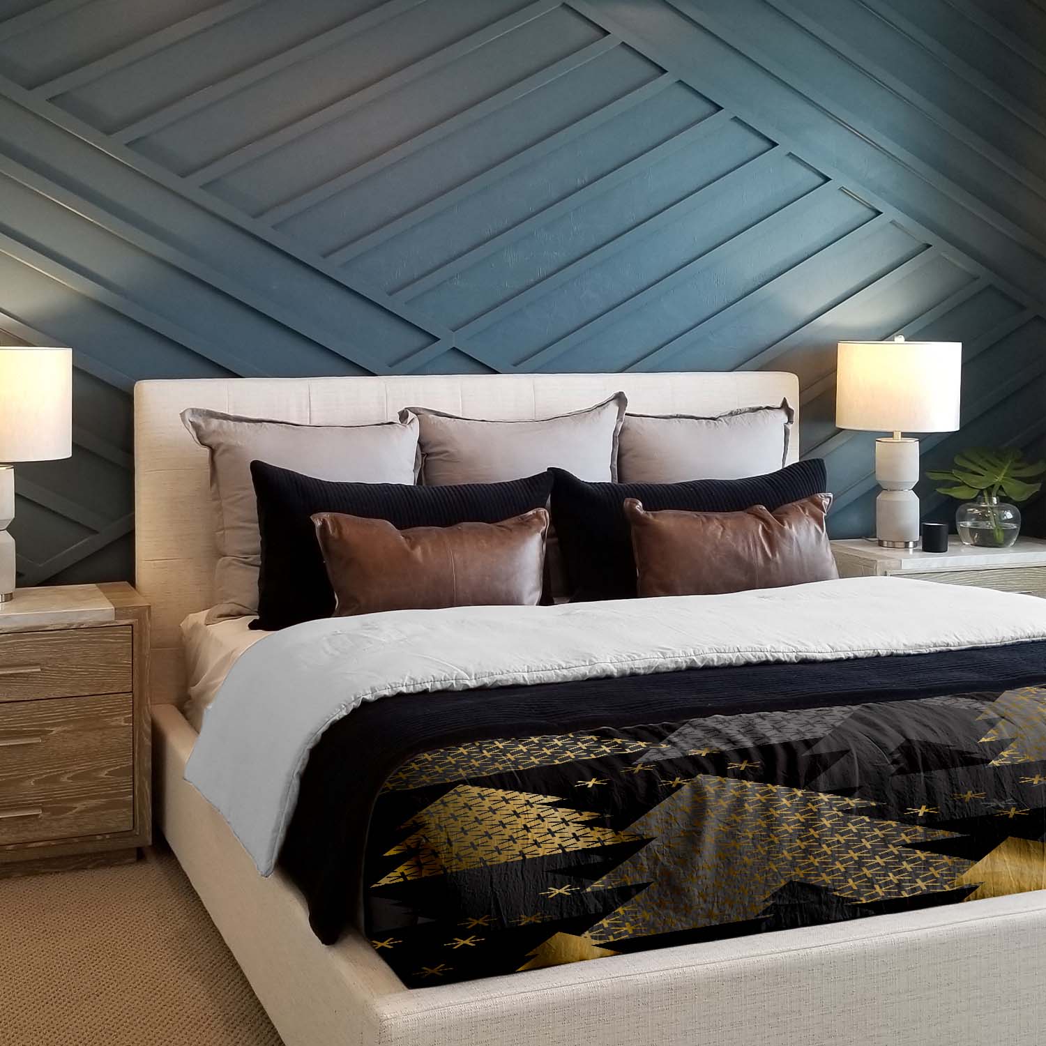 Set di biancheria da letto con coperte terapeutiche e alberi di Natale dorati