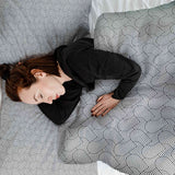 Coperta terapeutica originale - Rivestimento in cotone grigio cuori geometrici
