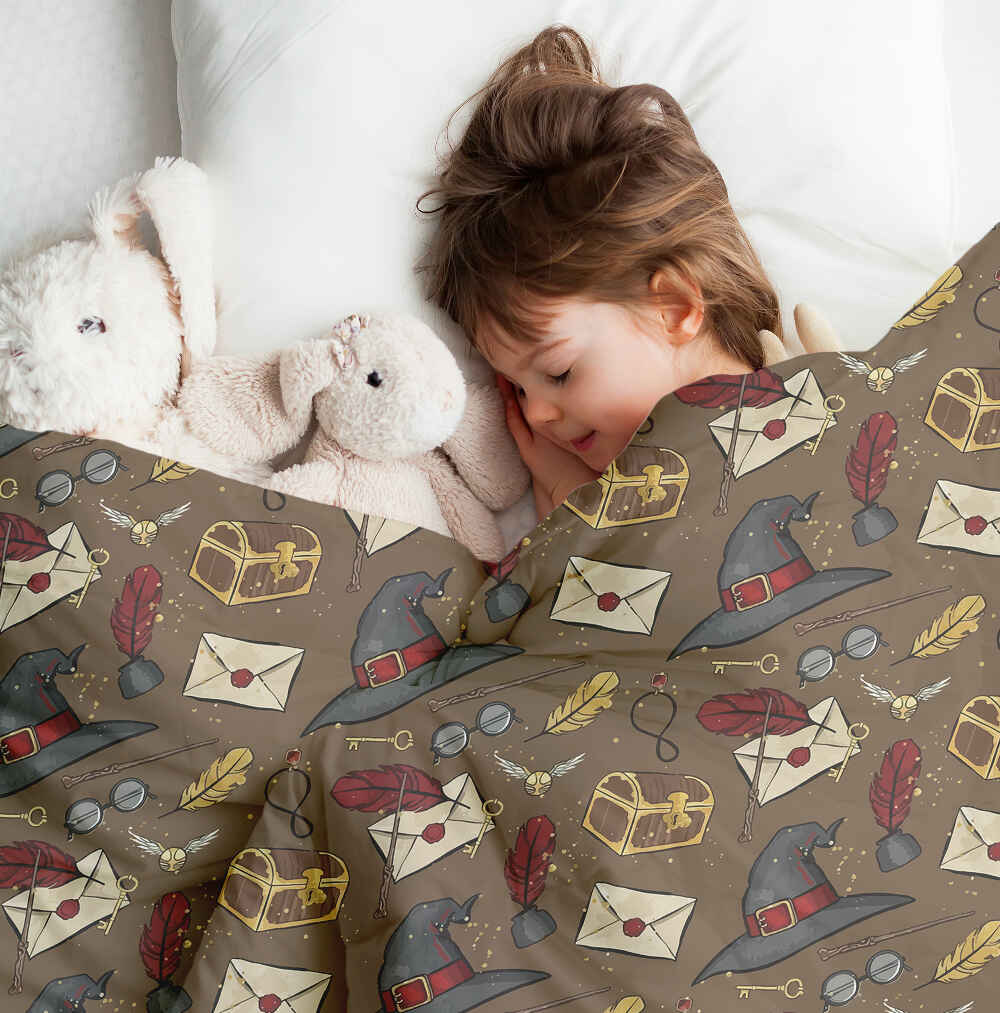 Set di biancheria da letto con coperta terapeutica cappello parlante