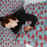 Coperta terapeutica originale - Rivestimento in cotone rosso Origami