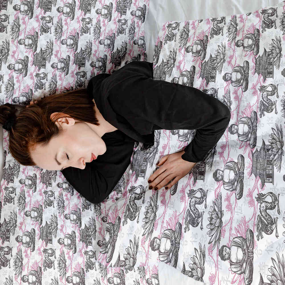 Coperta terapeutica originale - Rivestimento in cotone con Buddha rosa