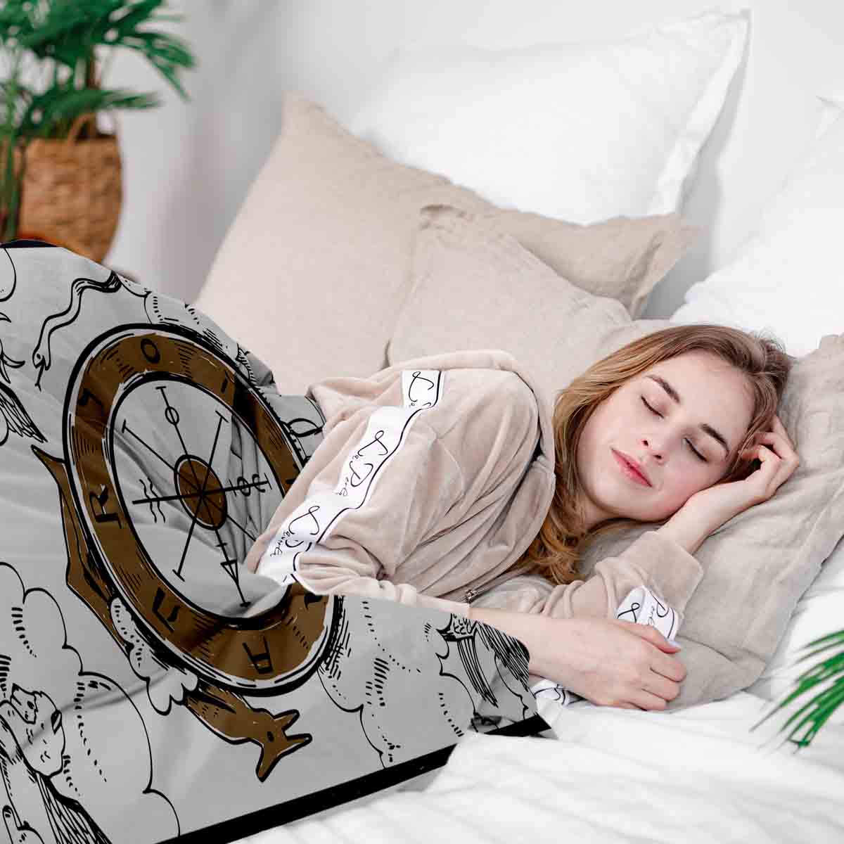 Set di biancheria da letto con coperta terapeutica Ruota della Fortuna