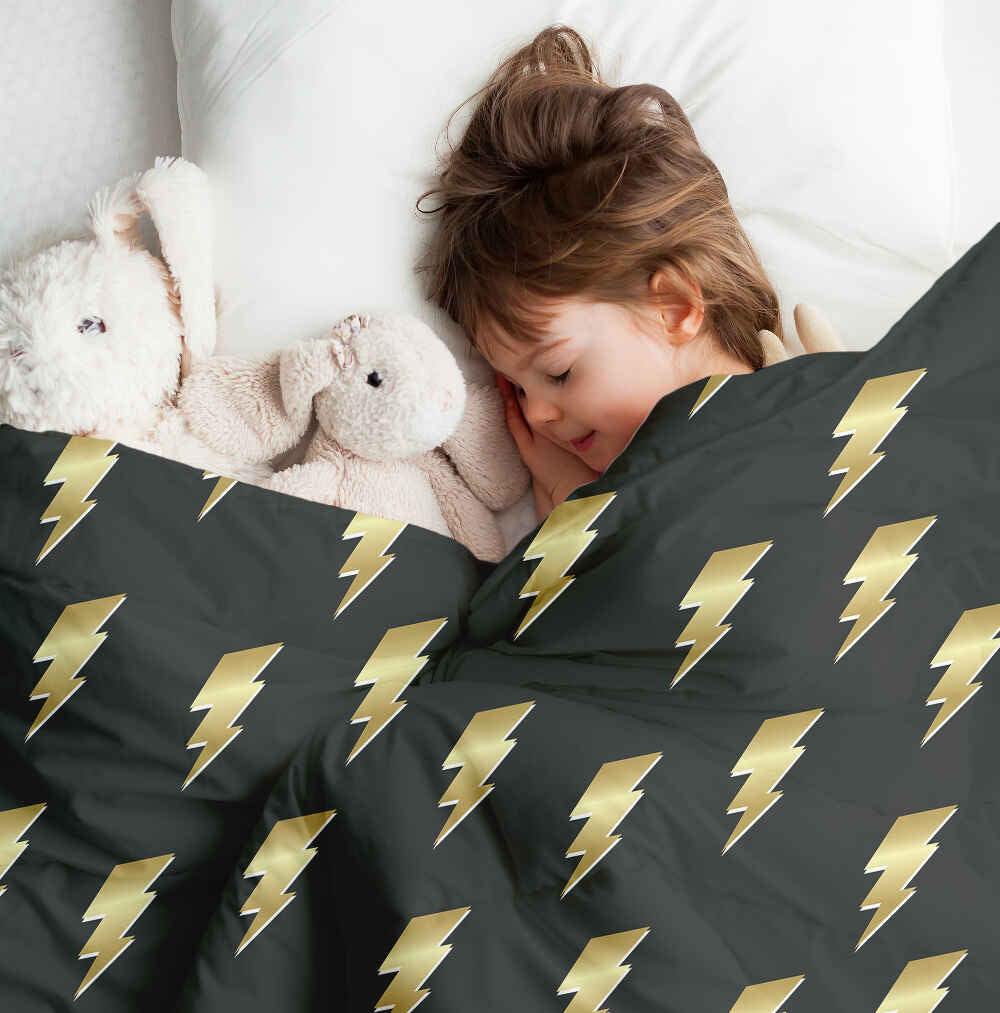 Set di biancheria da letto con coperta terapeutica nero con Harry Blitz