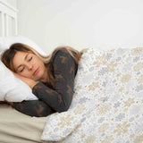 Set di biancheria da letto con coperta terapeutica, chiara nevicata