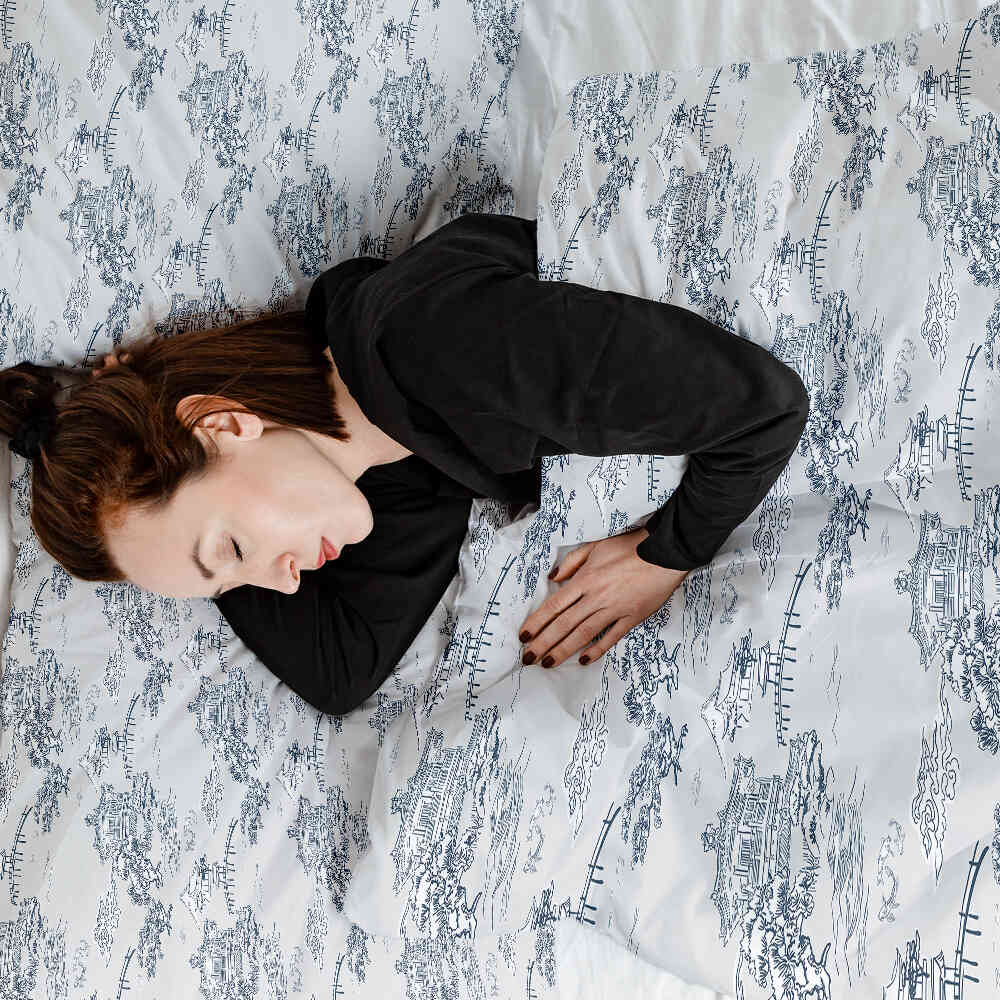 Set di biancheria da letto con coperta terapeutica grigia muro cinese