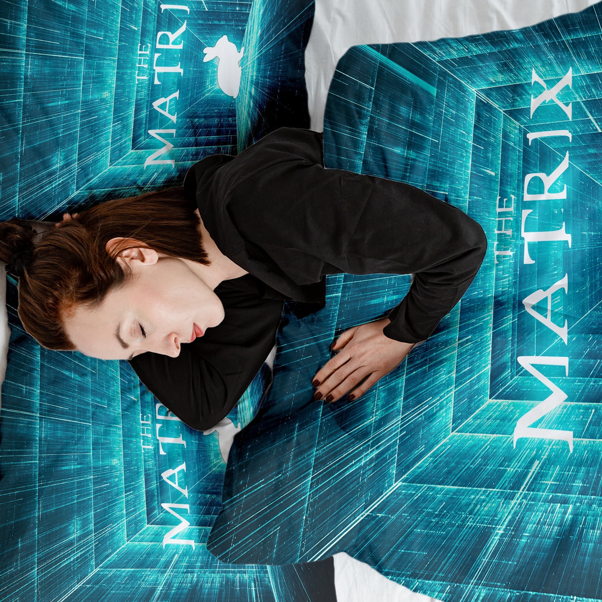 Set di biancheria da letto con coperta terapeutica blu Matrix
