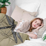 Set di biancheria da letto con coperta terapeutica gialla con libellula