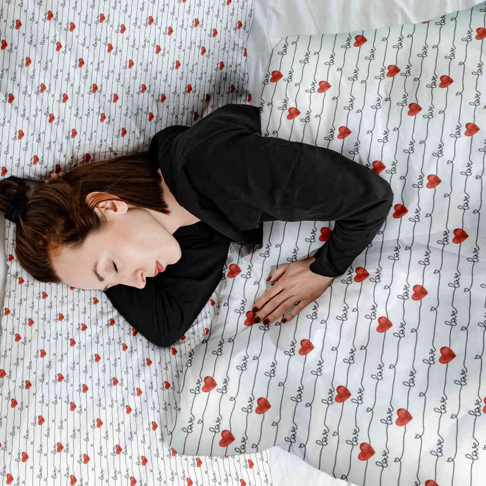 Coperta terapeutica originale - Rivestimento in cotone bianco con scritta Love