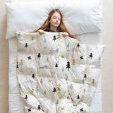 Set di biancheria da letto con coperta terapeutica Foresta grigia