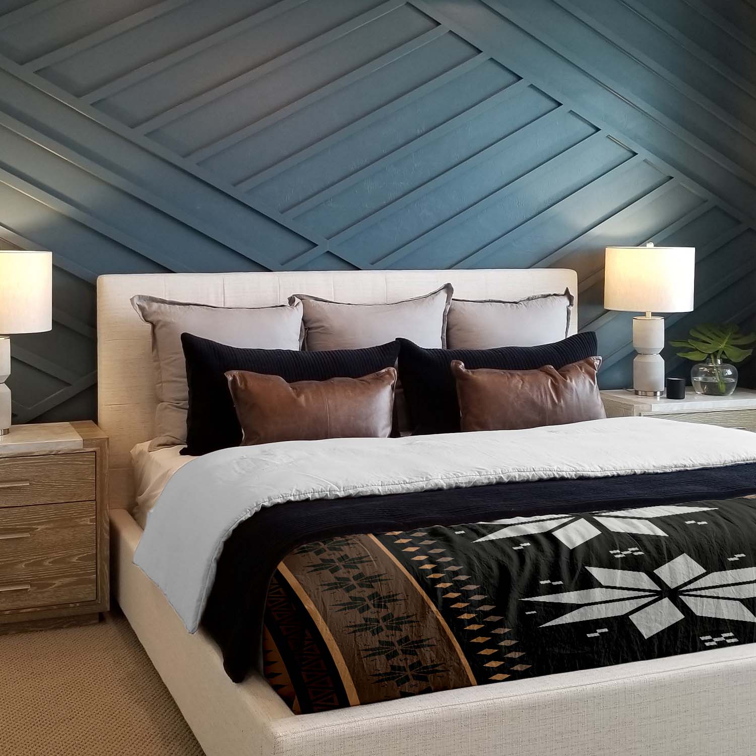 Set di biancheria da letto con coperte terapeutiche a righe con stelle