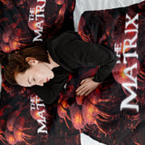 Coperta terapeutica originale - Rivestimento in cotone rosso con scritta The Matrix