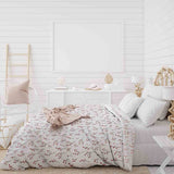 Set di biancheria da letto con coperte terapeutiche bianco con delicate rose