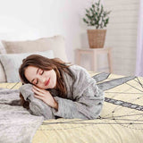 Set di biancheria da letto con coperta terapeutica gialla con libellula