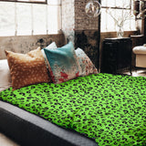 Set di biancheria da letto con coperta terapeutica verde chiaro con punto interrogativo