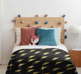 Set di biancheria da letto con coperta terapeutica nero con Harry Blitz