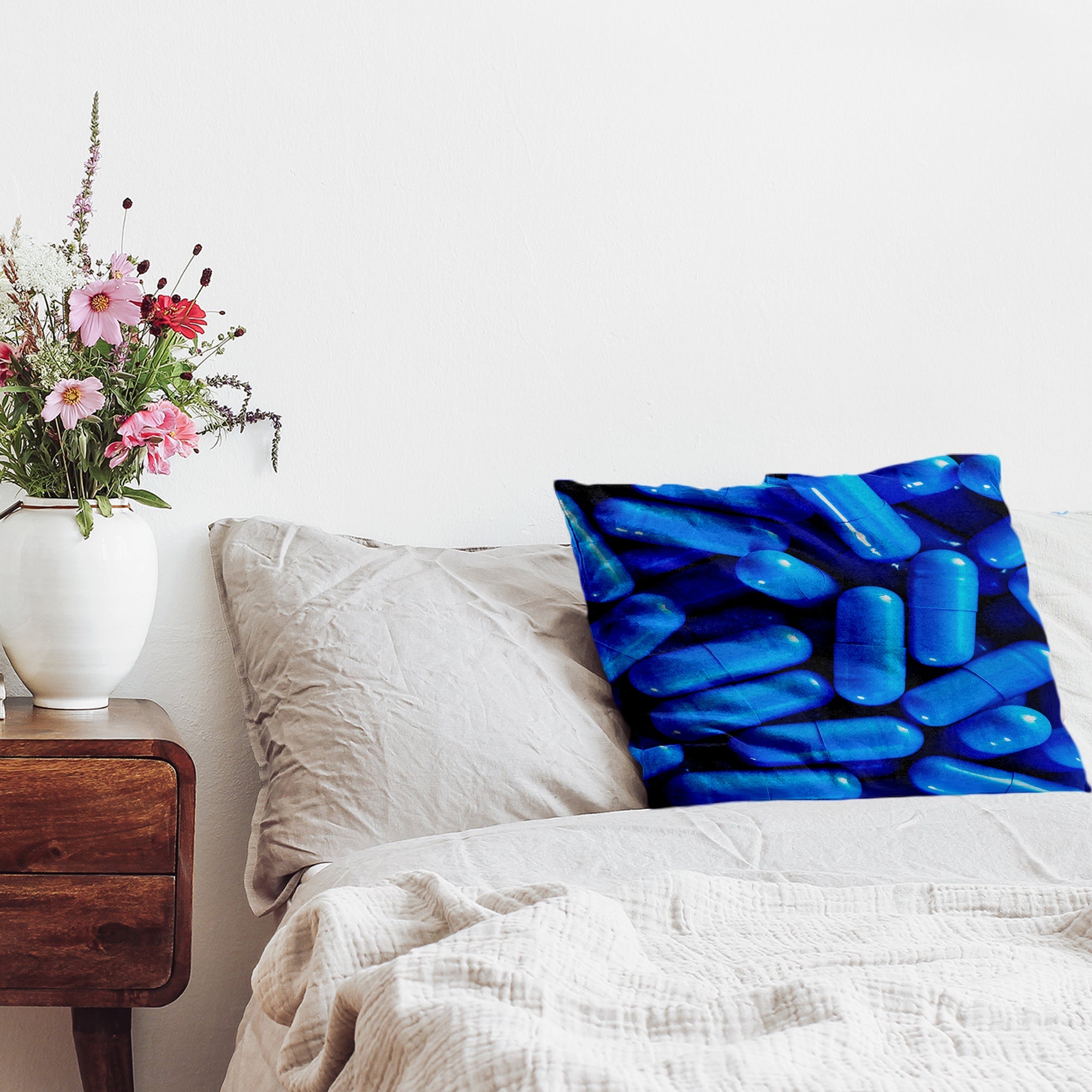 Cuscino sanitario blu compresse