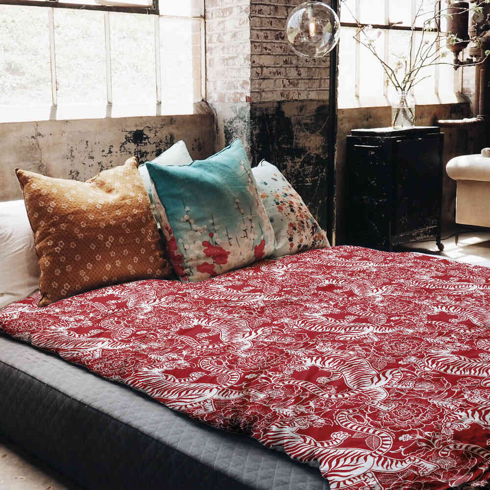 Set di biancheria da letto con coperta terapeutica Tigre cinese