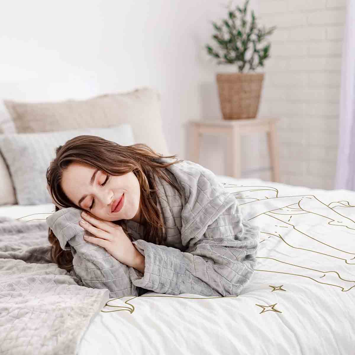 Set di biancheria da letto con coperta terapeutica Costellazione Gemelli