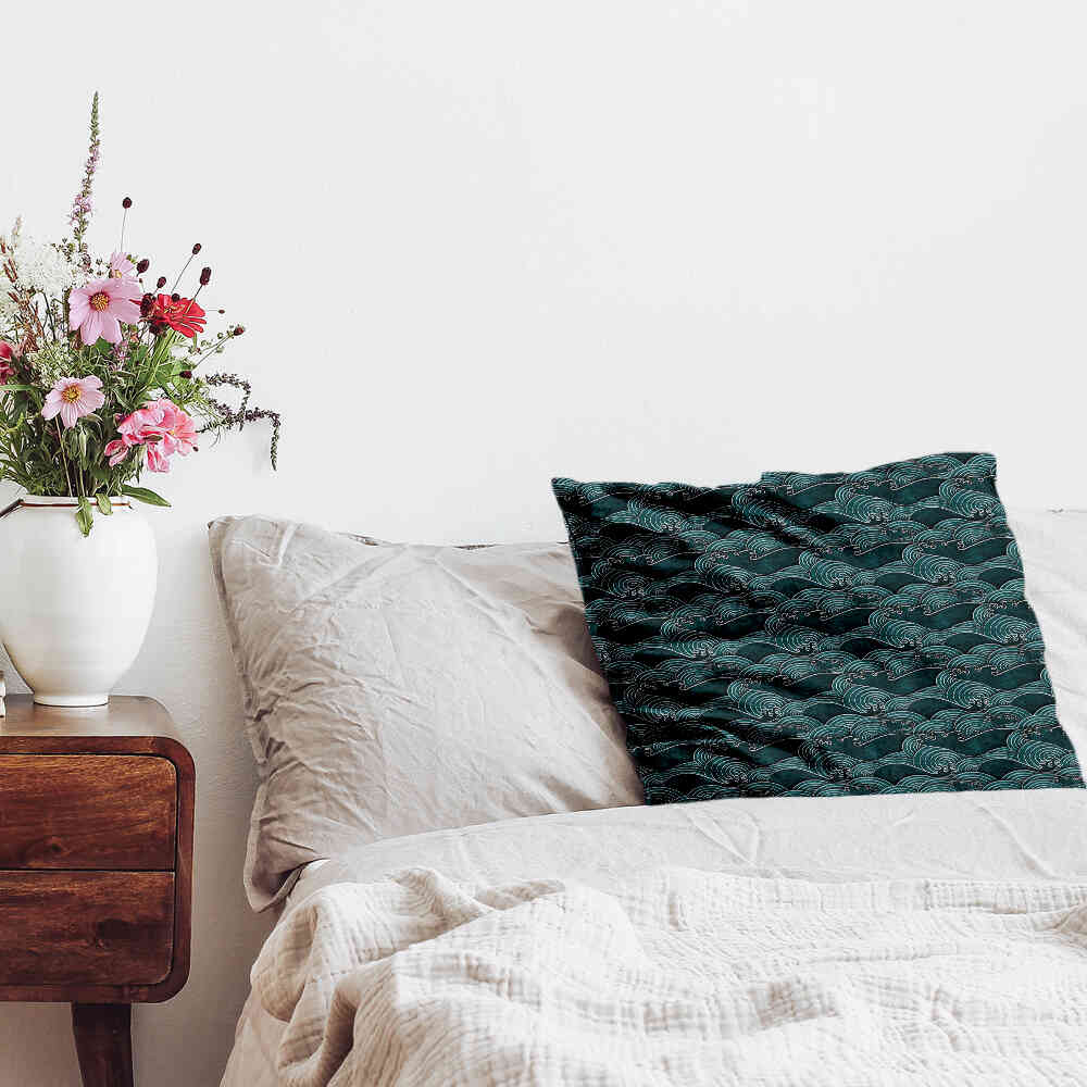 Cuscino salute onde turchese-verde