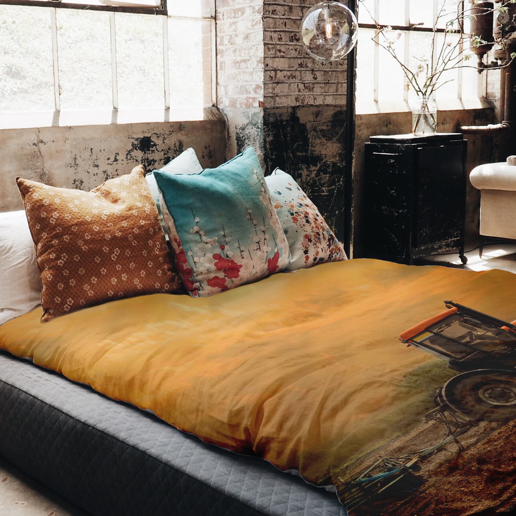 Set di biancheria da letto con coperta terapeutica Trattore con rimorchio