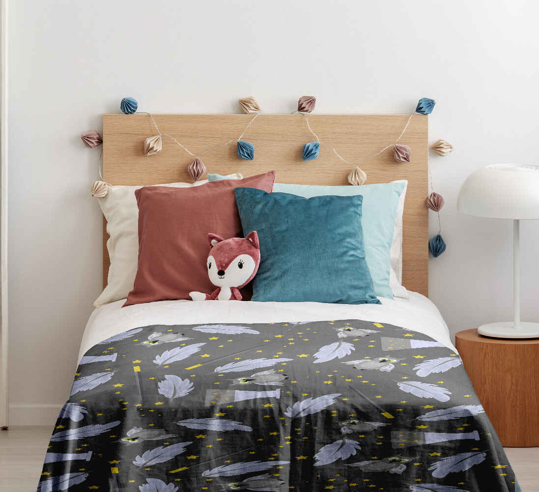 Set di biancheria da letto con coperta terapeutica nero bacchetta magica