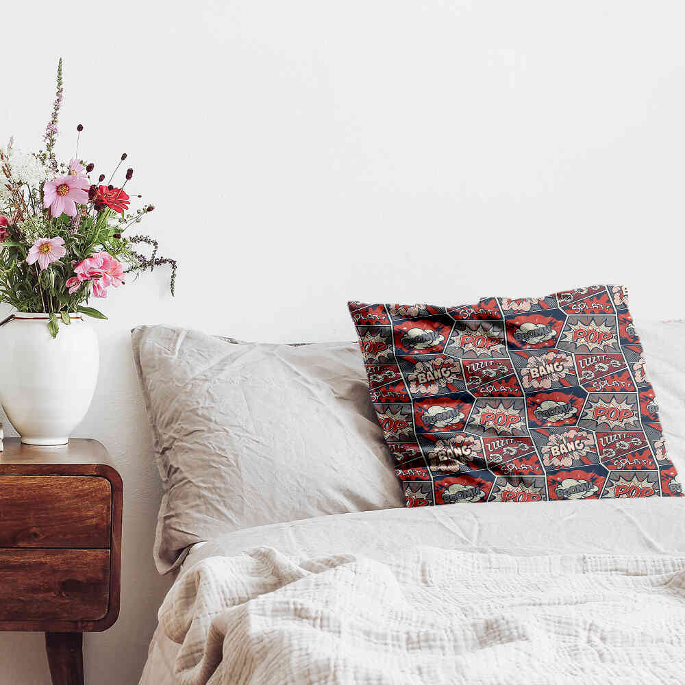 Cuscino salute rosso con fumetto