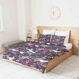 Set di biancheria da letto con coperta terapeutica e mare di fiori viola