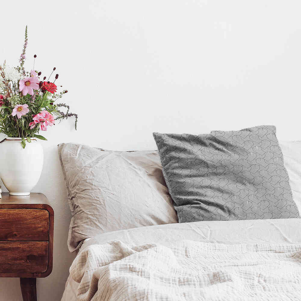 Cuscino salute grigio cuori geometrici