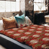 Coperta terapeutica originale - Rivestimento in cotone rosso grande fiore