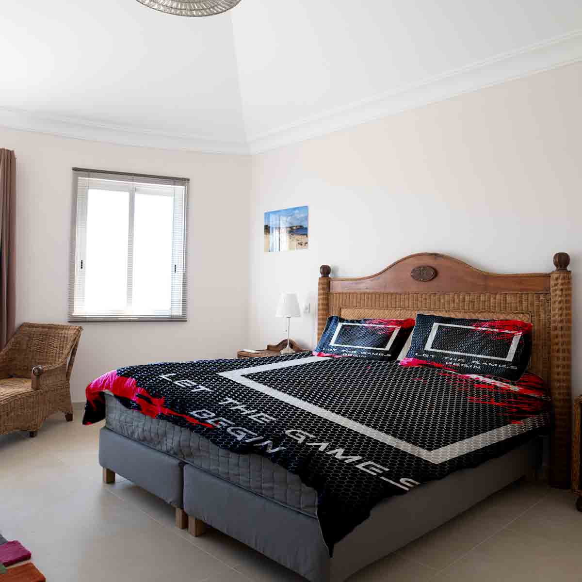 Set di biancheria da letto con coperta terapeutica nero Let's Play