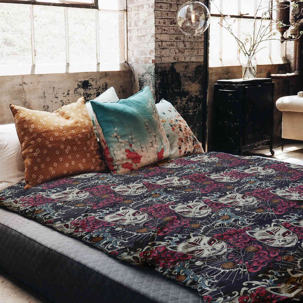 Set di biancheria da letto con coperta terapeutica Gatto spaventoso