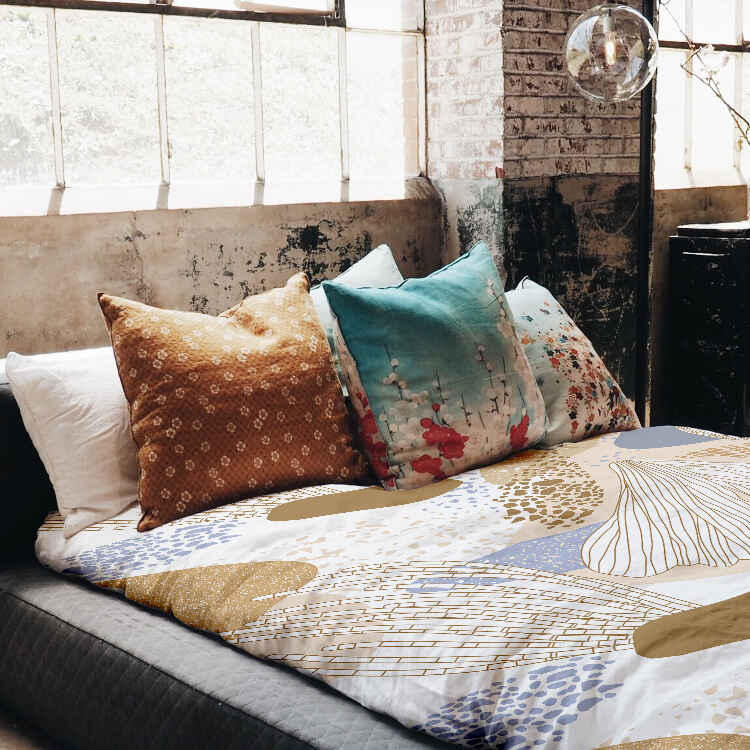 Set di biancheria da letto con coperta terapeutica anemone di mare oro