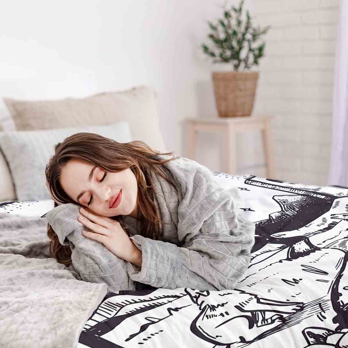 Set di biancheria da letto con coperta terapeutica Lupo e Luna