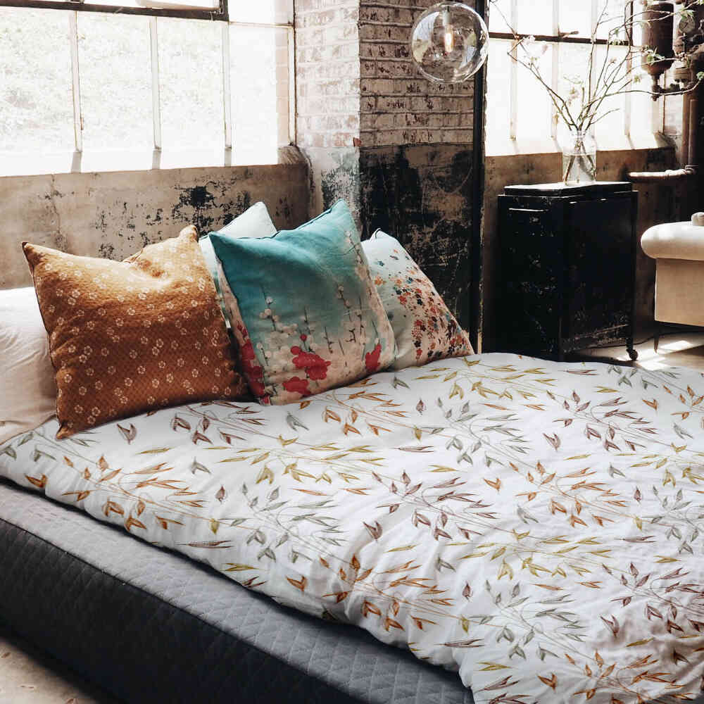 Coperta terapeutica originale - Rivestimento in cotone con delicati rami colorati