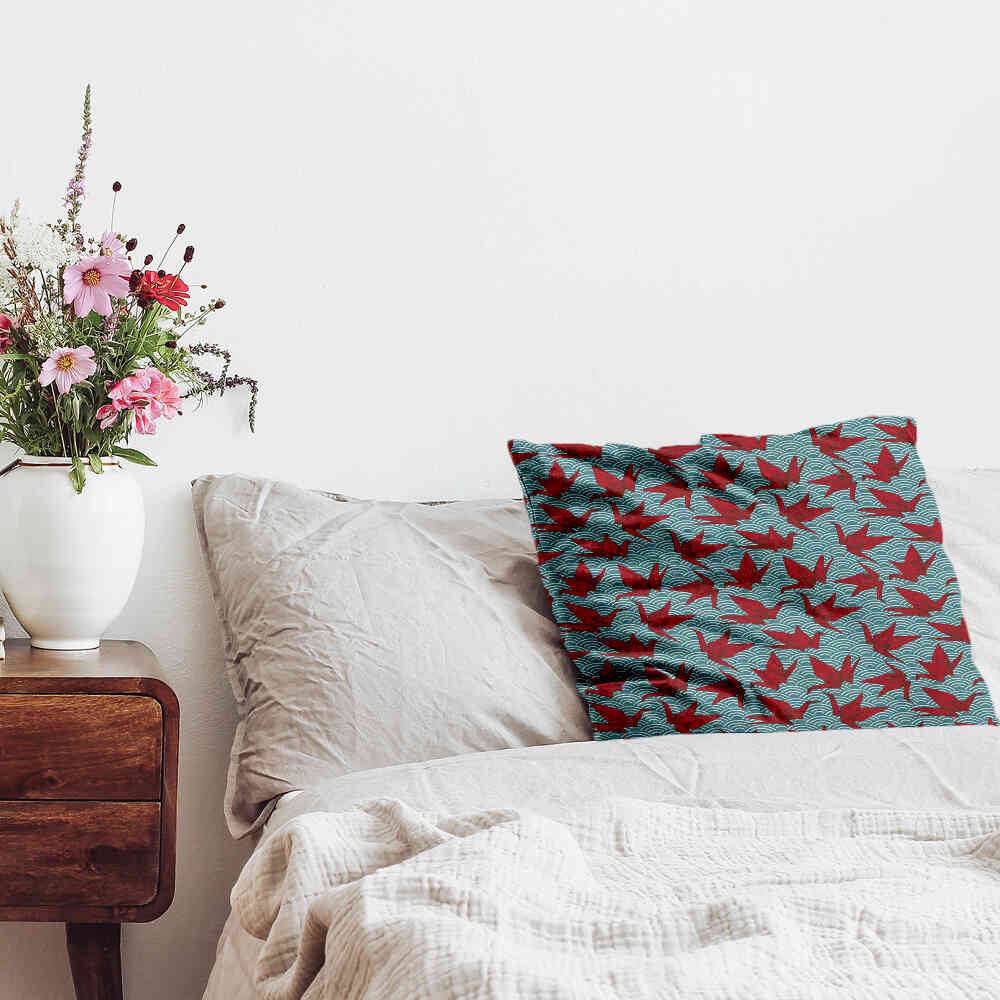 Cuscino salute rosso origami