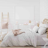 Set di biancheria da letto con coperte terapeutiche bianco con delicati rami